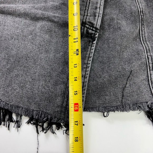 We The Free People Womens Button Up Wrap Skirt Sulphor Black Denim Mini 25 New - Picture 3 of 12